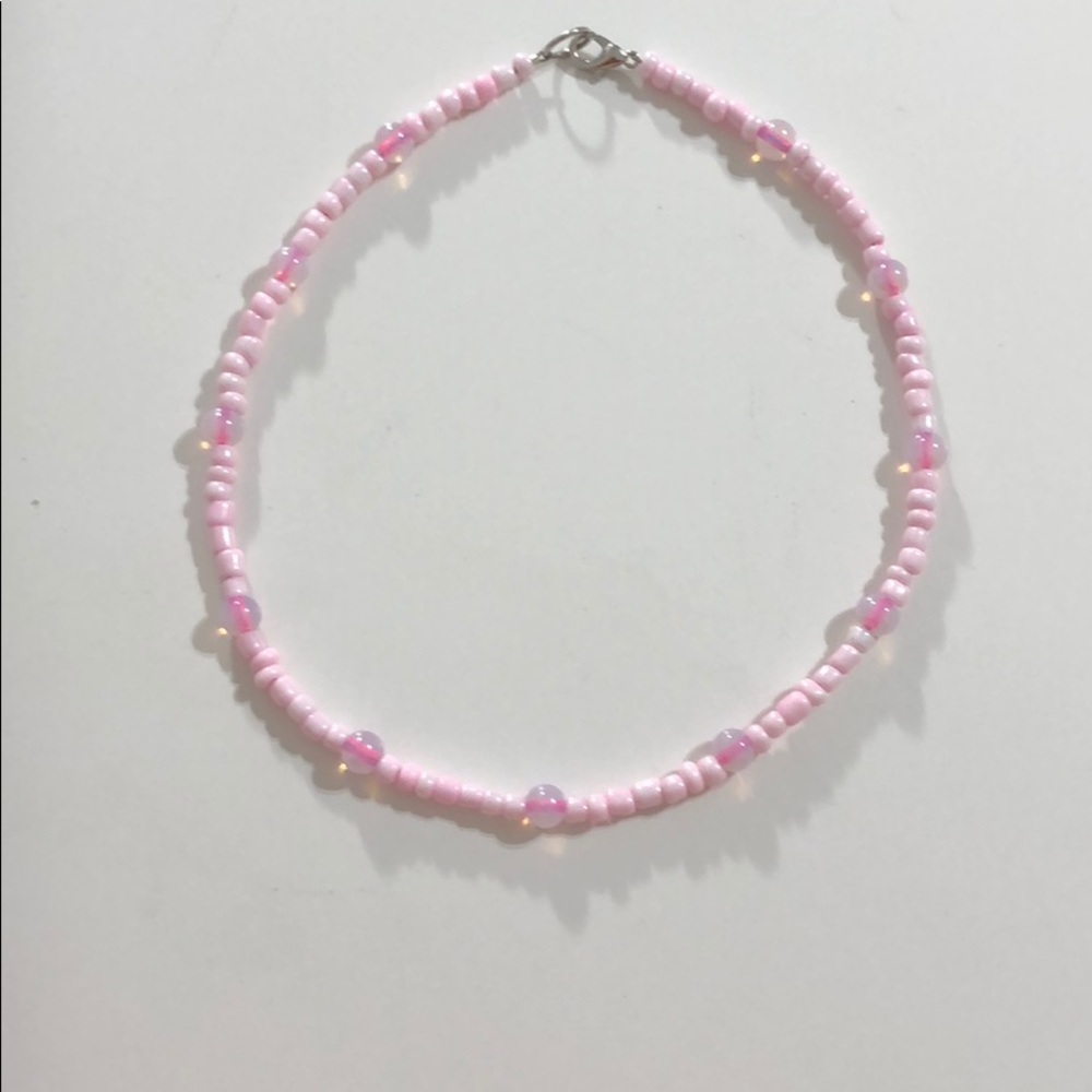 Pink beaded necklace